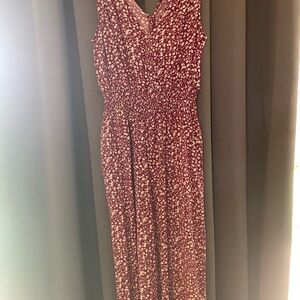 GAP Floral Jumpsuit - Burgundy and White